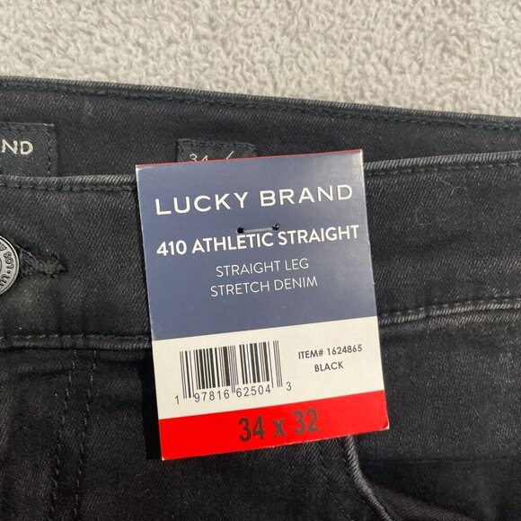NEW Lucky Brand 410 Men's 34x32 Athletic Straight Black Jeans Stretch Denim - Picture 5 of 9